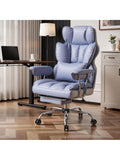 Ergonomischer Chefsessel aus PU Leder mit Fussstutze Lendenstutze und Belastbarkeit bis 200 kg