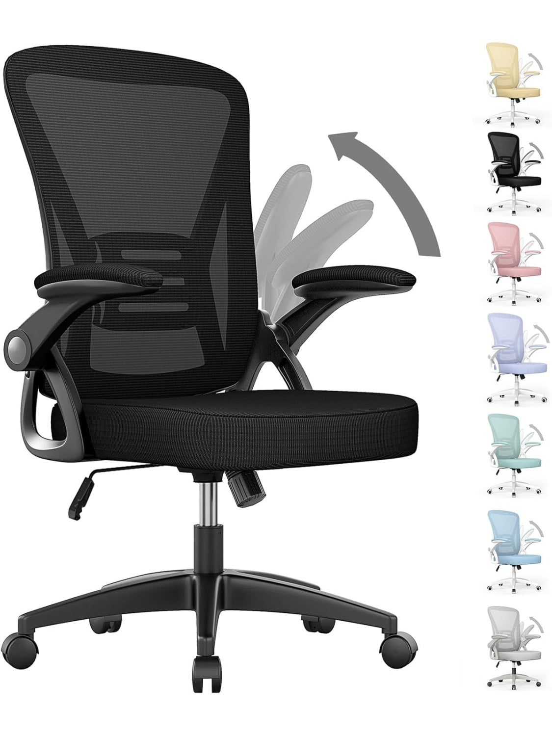Ergonomischer Burostuhl mit Netzrucken verstellbaren Armlehnen und gepolstertem Sitz