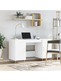 Homeoffice Tisch aus Holz in Weiss 140 x 50 x 75 cm fur Computer und Buroarbeit